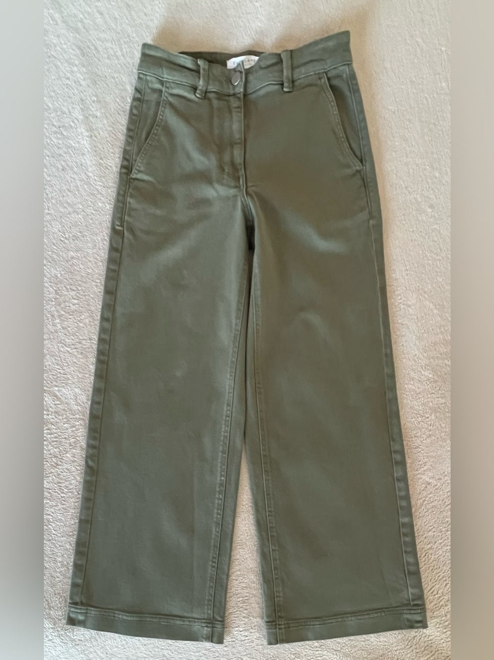 Everlane Olive Wide-Leg Crop Pants